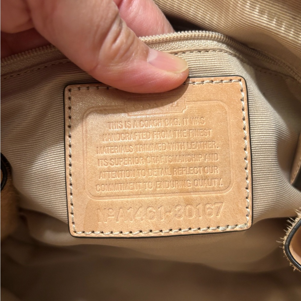Coach Brown and Tan Signature Satchel - Picture 8 of 14